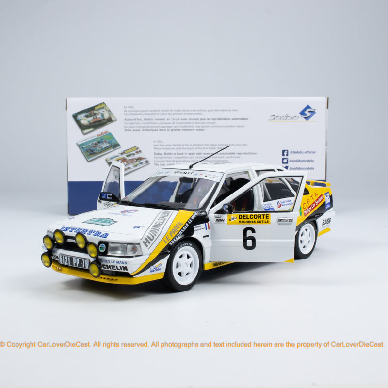Solido 1:18 RENAULT R21 TURBO GR.A WHITE #15 M.RATS / M.MENARD RALLY  CHARLEMAGNE 1991 (S1807704) Diecast Car Model Available Now