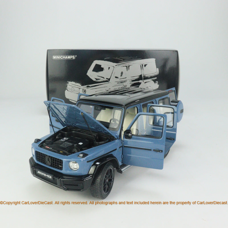 MINICHAMPS 1:18 Mercedes AMG G63 Blue limited 300pcs worldwide (113037065)  Diecast full open Car Model Available now